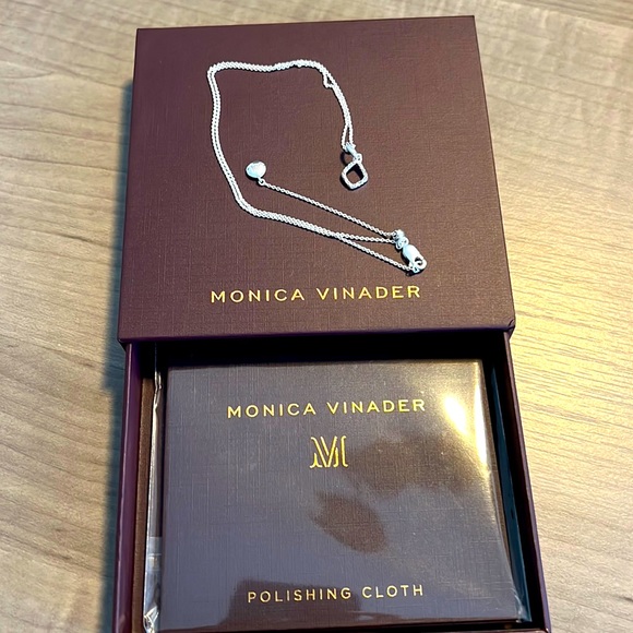 Monica Vinader Sterling Silver and Diamond Pendant and Necklace - Picture 1 of 8